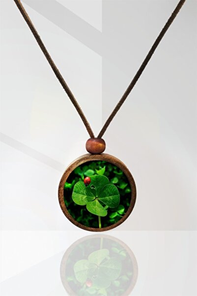 Tahtakolik Ladybug Clover Luck Necklace