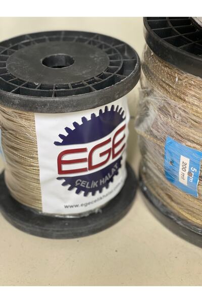 EgeÇelikHalat Pvc Izoleli Çelik Tel Halat 3 Mm 200 Metre Kurutmalık Sera Mutfak Bahçe Kamp