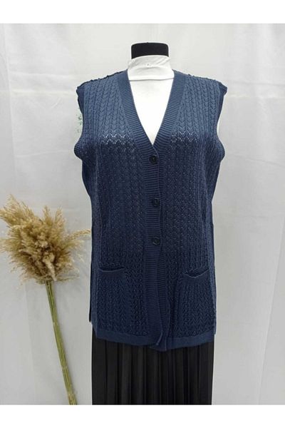 Sel Tekstil Women's Mercerized Chain Motif Mother Vest