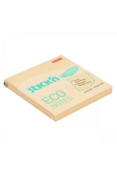 Gıpta Hopax Stickn Adhesive Note Paper 100 Sheets 76 X 76 Eco Pastel Yellow (12 Pieces)