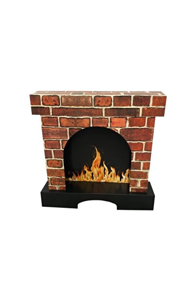 PriGo Tuğla Desenli Dekoratif Karton Şömine