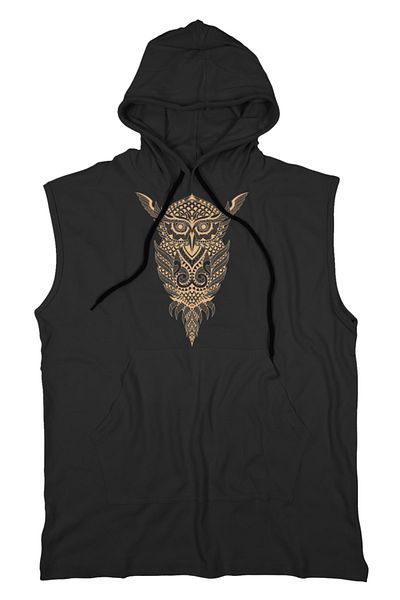 BLUU Owl Unisex Hooded Sleeveless T-shirt Fitness Athlete