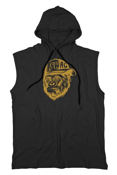 BLUU Swag Unisex Hooded Sleeveless T-shirt Fitness Athlete
