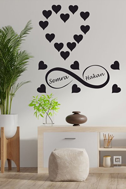 TRC TRAFİK Forever Sonsuzluk, Kalp Temalı Kişiye Özel Isimli Duvar Sticker