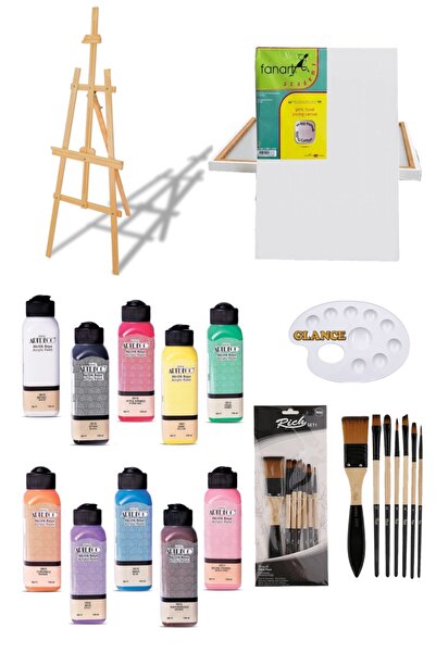GLANCE Artdeco 140 Ml Akrilik Boya Şövale Seti