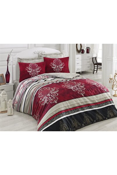 Cotton Box Satin Line Çift Kişilik Nevresim Takımı Azra Bordo