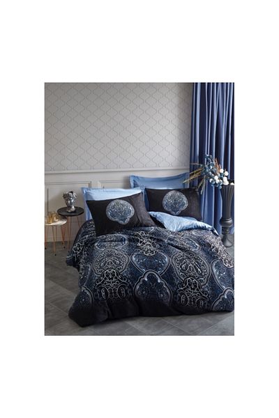Cotton Box Set cuvertură de pilota dublă Satin Line Glory Blue