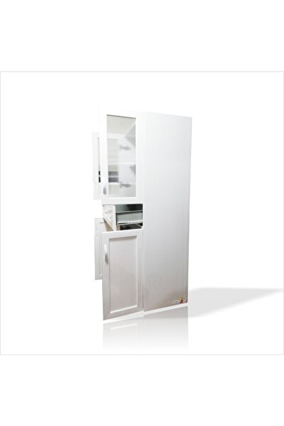 M3DECORİUM Şişmez Paslanmaz Çürümez Suya Dayanıklı Pvc Banyo Wc Çadır Karavan Sahra Arazi Balkon Dolabı Dolap