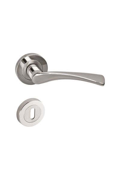 ARON Sofuoğlu Lux Zamak Lerzan Round Rosette Nickel - Satin (room) Door Handle