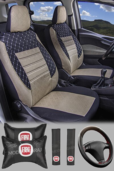 Modern Garaj مجموعة غطاء مقعد السيارة المنقوشة متوافقة مع فيات ألبيا، تيبو، لينيا، باليو، إيجيا، تمبرا