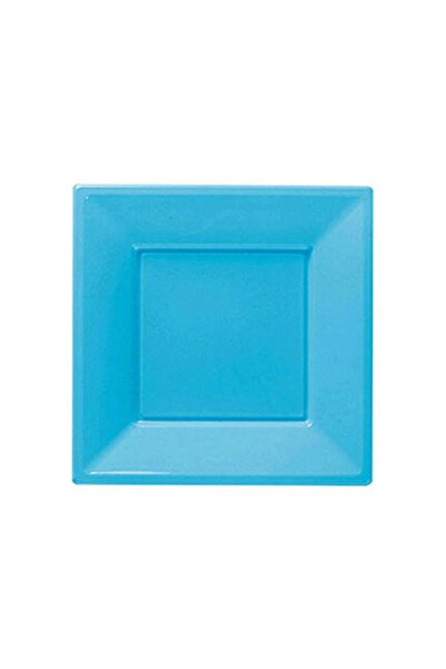 Genel Markalar Roll Up Party Dreams Plastik Kare Turkuaz Tabak 23 Cm. 8'li