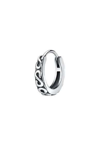 northstarshop Vintage Antique Design Ring Snap 316l Men's Steel Earring (single)
