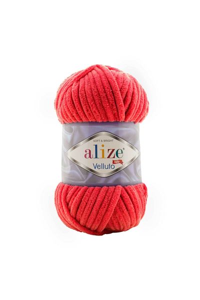 Alize 6 Pieces Red Velvet Velluto Hand Knitting Yarn