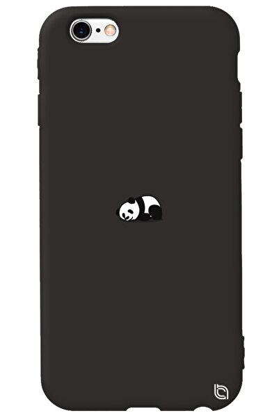 WANNA PROTECT Iphone 6 6s Siyah Renkli Premium Içi Kadifeli Panda Desenli Sil...