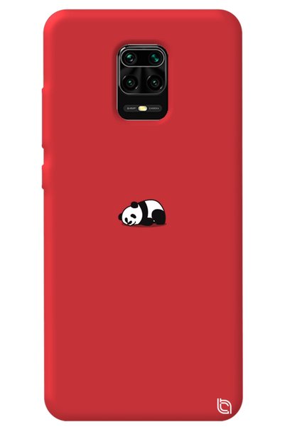 WANNA PROTECT Xiaomi Redmi Note 9 Pro Red Color Premium Velvet Panda Patterne...
