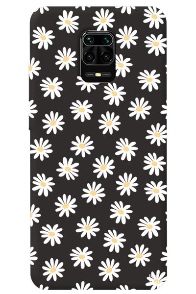 WANNA PROTECT Xiaomi Redmi Note 9S Black Color Premium Velvet Daisy Patterned...