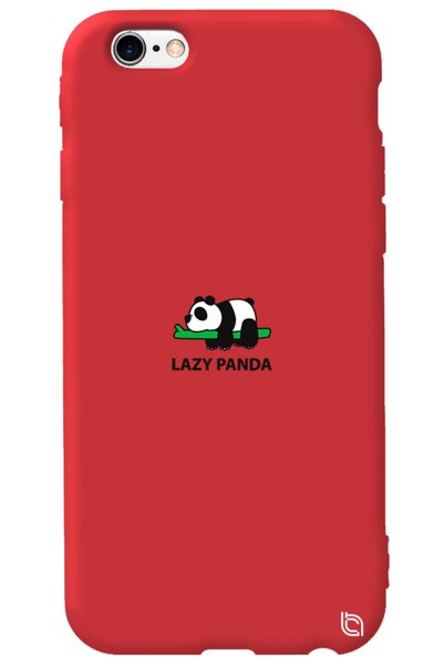 WANNA PROTECT iPhone 6 Plus Red Color Premium Velvet Panda Patterned Silicone...