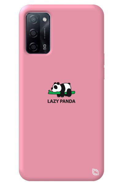 WANNA PROTECT Oppo A52 Pink Color Premium Velvet Panda Patterned Silicone Pho...