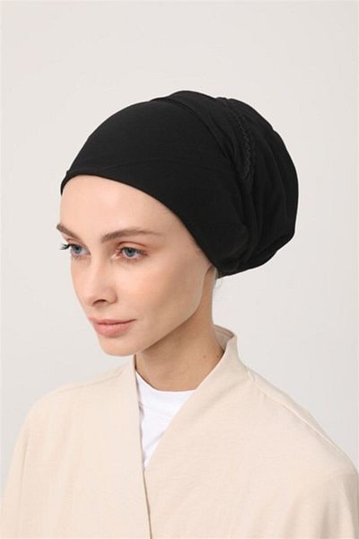 Beyaz İnci Bone Black Stitched Inner Cheesecloth with Black Edges