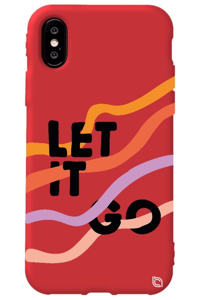 WANNA PROTECT iPhone XS Red Color Premium Velvet Inside Let It Go Patterned S...