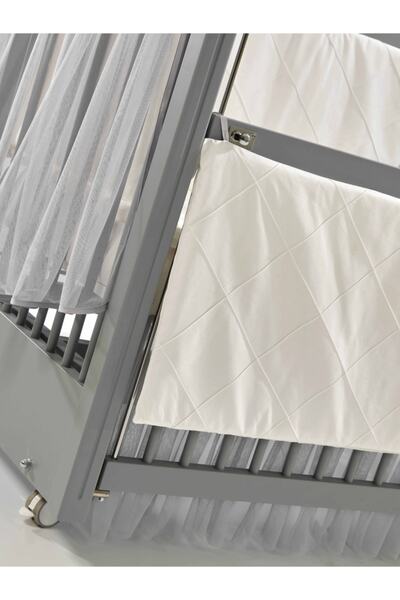 Meltem Smart Motto Gri Nakışlı Pamuklu Bebek Uyku Seti 60x120 Cm