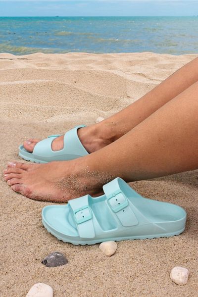 solariz Turquoise Soft Women's Beach Slippers - Comfortable and Stylish Design