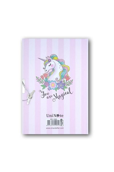 ÇINAR DEFTER Çınar Uni Note Locked Diary & Diary Book Unicorn Magical