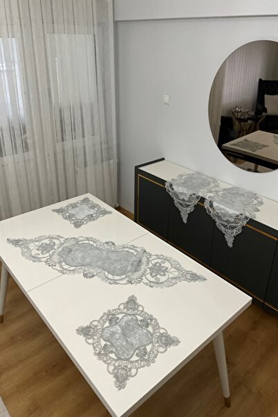 Çalışkan Çeyiz Evi 5 Parça Salon Takımı - Kadife Dantelli 5 Parça Salon Takımı