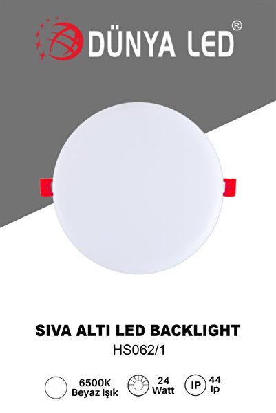 DÜNYA LED Hs.062/1 24w Delik Çapı Ayarlanabilir Sıva Altı Backlıght Panel Spot Lamba 6500k Beyaz Işık