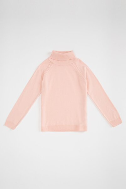 DeFacto Kız Çocuk Balıkçı Yaka Regular Fit Yılbaşı Temalı Kaşmir Dokulu Ekstra Yumuşak Triko Kazak