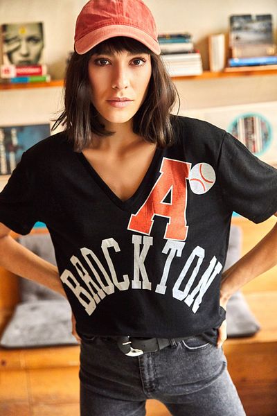 Olalook Tricou negru tricotat A Brocton - Decolteu în V TSH- 19000613