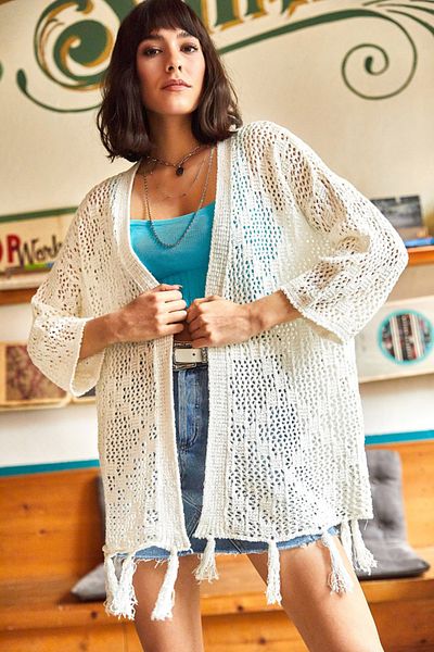 Olalook Strickjacke - Ecru - Regular Fit