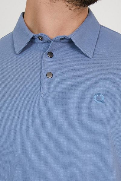 ENQUE Ανδρικό μπλουζάκι Basic Polo Neck Plain Comfort Ice Blue