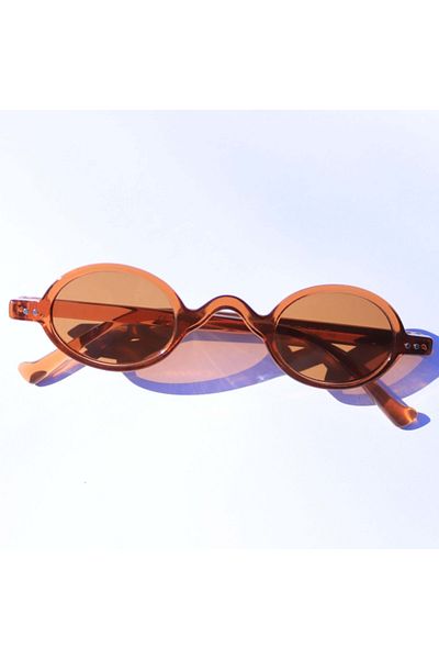 LOOKUP Unisex Shiny Honey Minimal Vintage Retro Bone Sunglasses