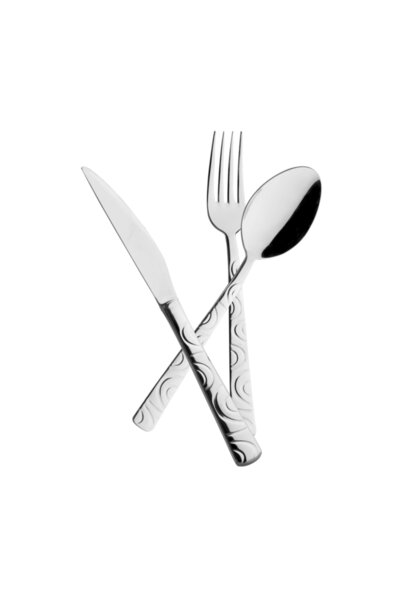 OMS PASLANMAZ 4108 90 Parça Paslanmaz Çelik Edera Çatal Kaşık Bıçak Seti