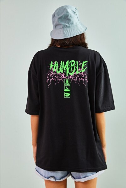 FUWEAR Βαμβακερό μπλουζάκι Unisex με σχέδιο The Humble Thunder σε μαύρο χρώμα