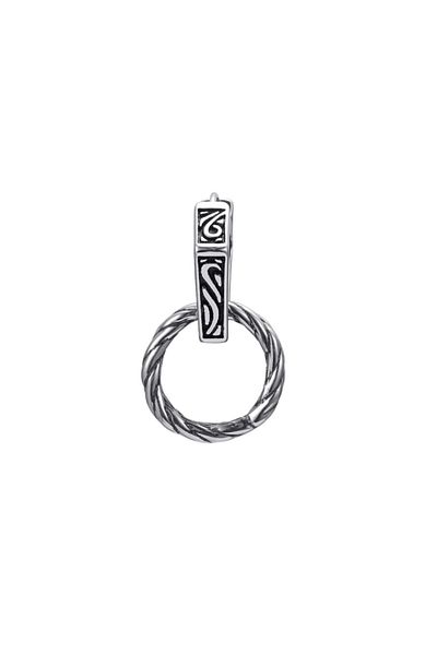 northstarshop Large Antique Weave Design Snap-on Hexagon Tribal Men's 316l Steel Earrings with Hoop Accessories (single)?