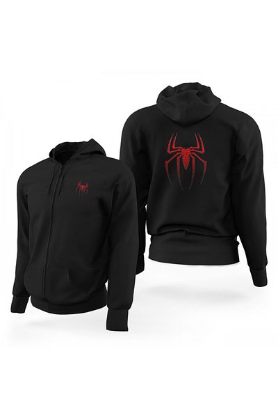 Z zepplin Суитшърт с качулка и цип Spiderman Limited Edition, черен