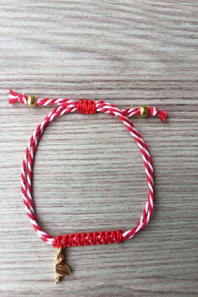 Shepidi Handmade Gold Stork Figured Marteniçka Lucky Bracelet