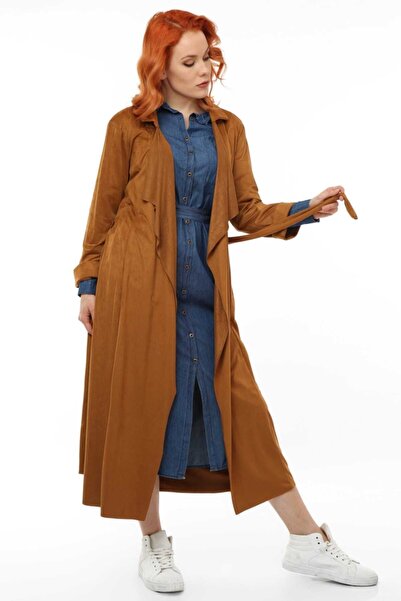 Pitti Women's Taba Suede Long Jacket 60279