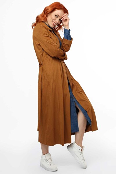 Pitti Women's Taba Suede Long Jacket 60279