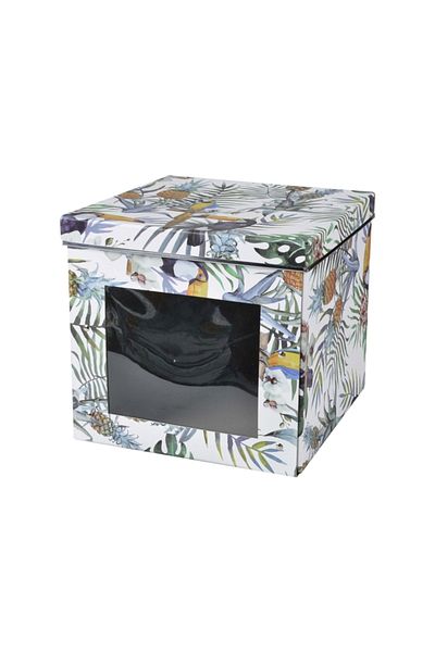 Bosphorus Tropical Patterned Covered Foldable Window Cardboard Box