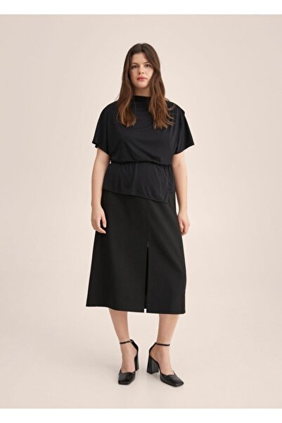 MANGO Woman T-shirt με μαζεμένη μέση