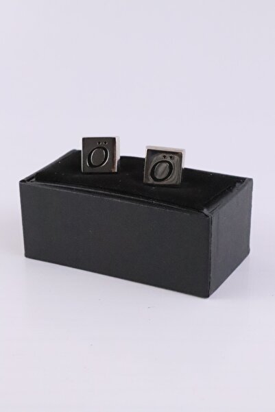 Ars Magic Box Harfli Gümüş Renk Kol Düğmesi Ö Harfi