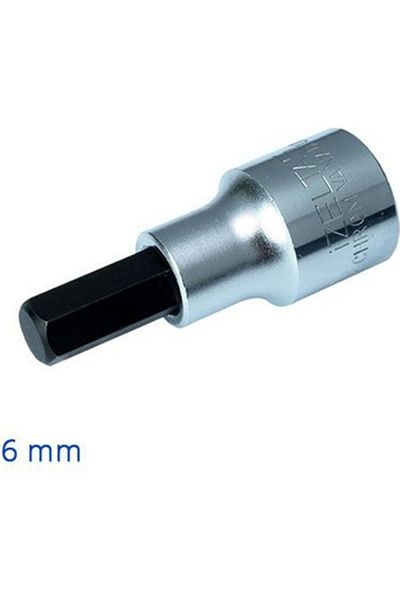 İzeltaş Izeltaş 1113061106   6 Mm1/2" Allen End with Socket, Chrome, 6 mm 7mm