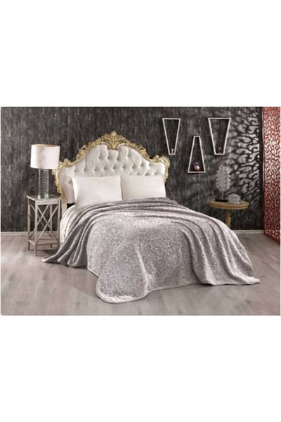 MİNK Sense Luxury Gold Mink King Size Blanket 516 Gray 220x240 &both Blanket & Bedspread&