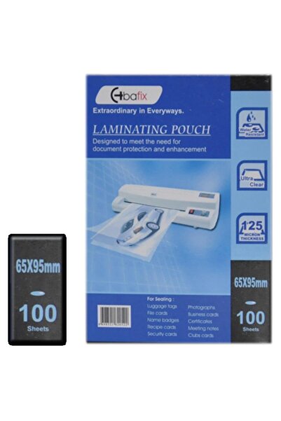 Bafix 66636 Laminasyon Filmi 6.5 Cm X 9.5 Cm 125 Micron 100 Lü (1 Paket 100 A...