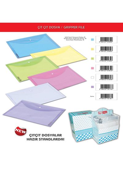 Abka Snap File Transparent (1 Pack of 12 Pieces)