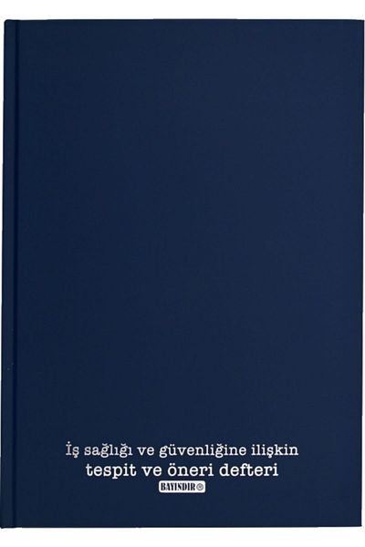 Bayındır 20x28 Hardcover Detection and Suggestion Book - Work Health and Safety