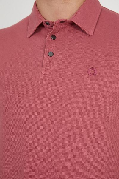 ENQUE Ανδρικό μπλουζάκι Basic Polo Neck Plain Comfort Dusty Rose